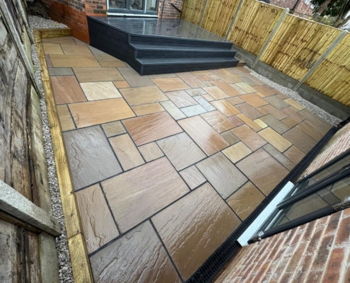 indian sandstone patio completed in Rochdale