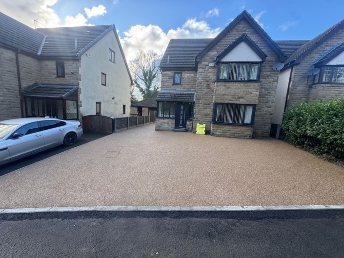 large resin driveway competed in Bury