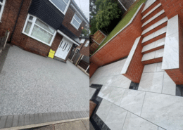 resin driveway and porcelain patio completed in Bury