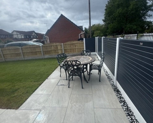 porcelain patio with paths